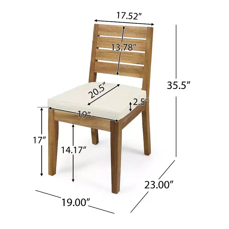 Christopher Knight Home Juliette Rustic 7 Piece Outdoor Rattan Acacia Wood Slatted Dining Set with Cushions