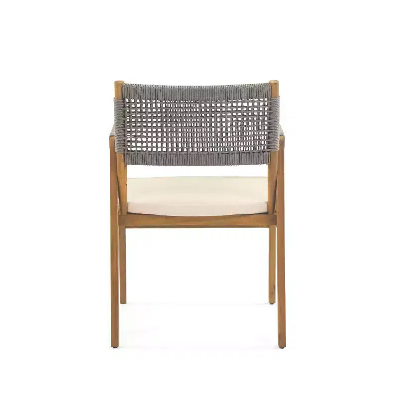 Christopher Knight Home Helena Rustic 7 Piece Outdoor Woven Rope Acacia Wood Dining Set with Rattan Slatted Table
