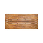 Christopher Knight Home Liliana Rustic 6 Piece Outdoor Acacia Wood Dining Set with Rattan Slatted Table and Cushions