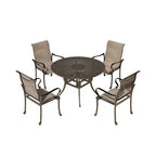 Mondawe 5 Pieces Outdoor Patio Dining Set with 53in W Round Dining Table and 4 Armchairs