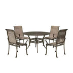 Mondawe 5 Pieces Outdoor Patio Dining Set with 53in W Round Dining Table and 4 Armchairs