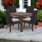 Courtyard Casual Bermuda FSC Teak 5 pc 39 Square FSC Teak Dining Set Includes one 39 Square Dining Table and four Dining Chairs