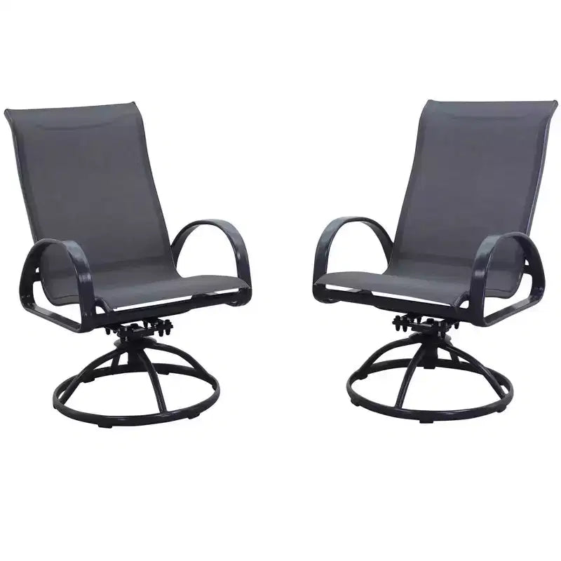 Courtyard Casual Santa Fe 5 pc 48 Round Dining Set with Sling Swivel Rockers Includes one Round table and 4 Sling Swivel Rockers