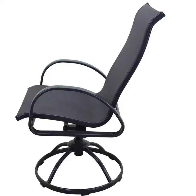 Courtyard Casual Santa Fe 5 pc 48 Round Dining Set with Sling Swivel Rockers Includes one Round table and 4 Sling Swivel Rockers