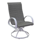 Courtyard Casual Santa Fe 5 pc 48 Round Dining Set with Wicker Swivel Rockers Includes one Round table and 4 Wicker Swivel Rockers