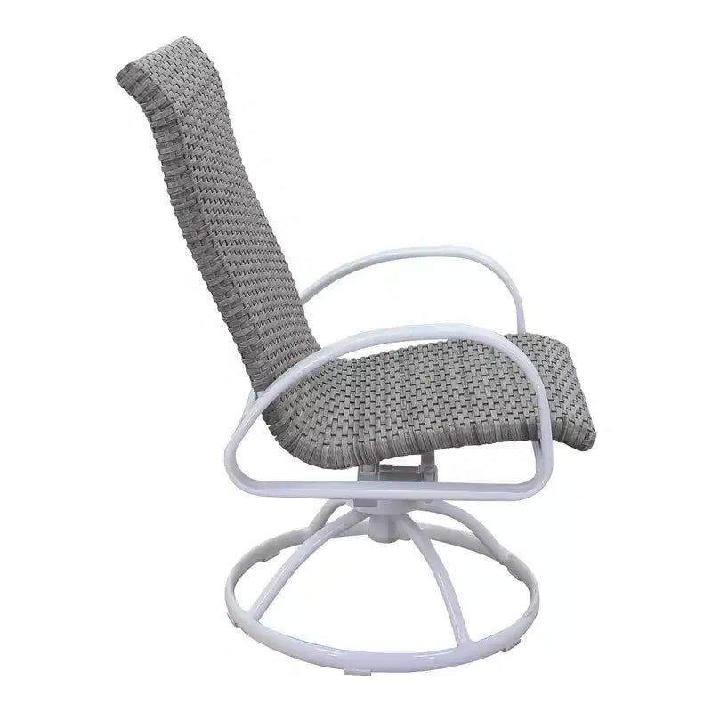 Courtyard Casual Santa Fe 5 pc 48 Round Dining Set with Wicker Swivel Rockers Includes one Round table and 4 Wicker Swivel Rockers