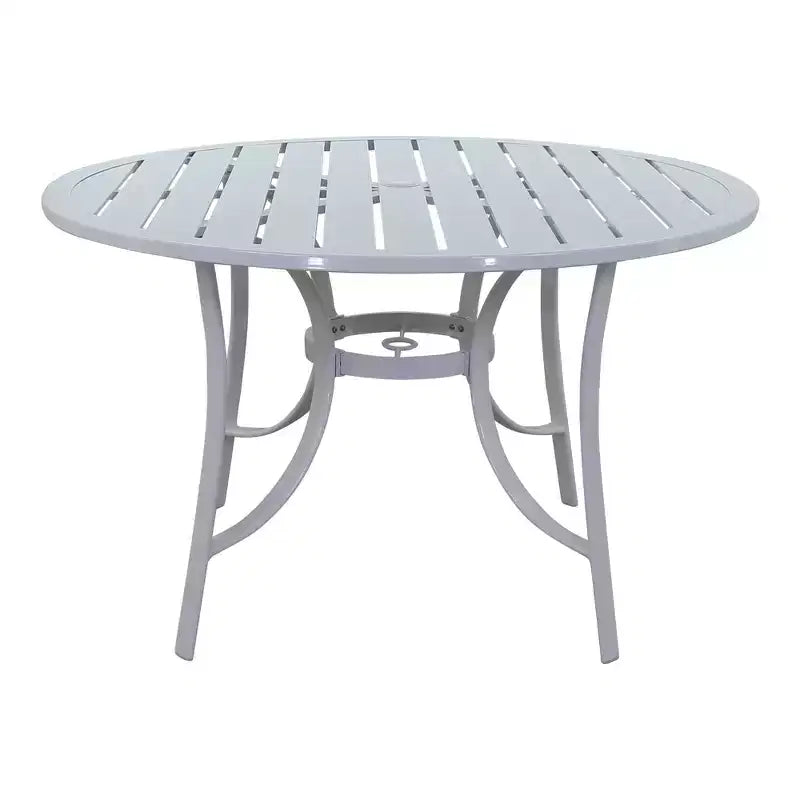 Courtyard Casual Santa Fe 5 pc 48 Round Dining Set with Wicker Swivel Rockers Includes one Round table and 4 Wicker Swivel Rockers