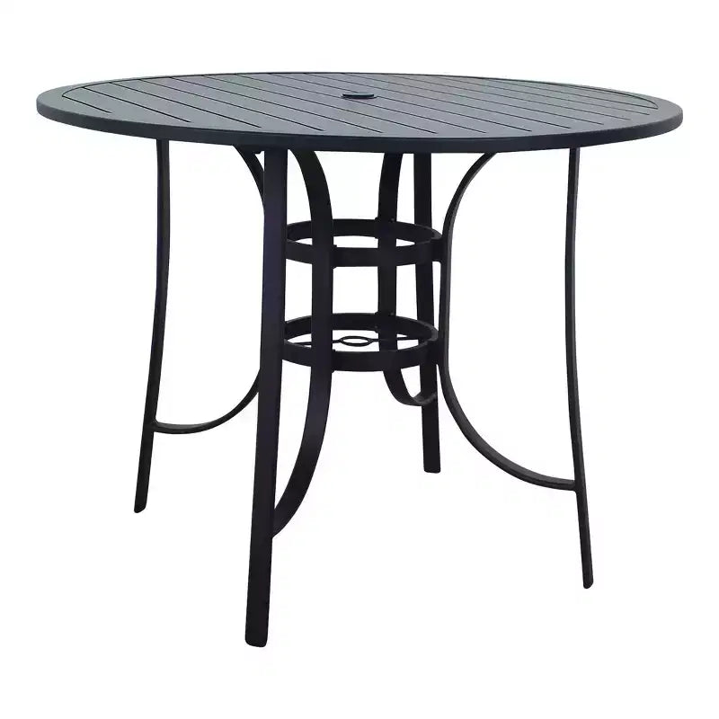 Courtyard Casual Santa Fe 5 pc Balcony Height 48 Round Dining Set Includes one 48 Balcony Table and Four Balcony Swivel Stools