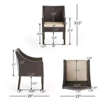 Christopher Knight Home Torrence Outdoor Acacia Wood and Wicker 5 Piece Dining Set with Cushion