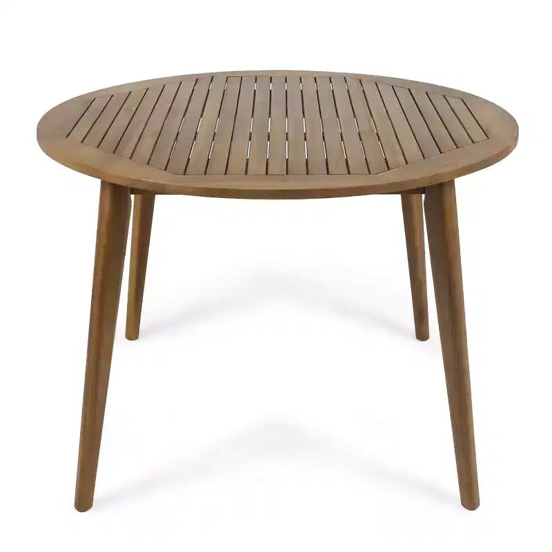 Christopher Knight Home Torrence Outdoor Acacia Wood and Wicker 5 Piece Dining Set with Cushion