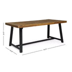Christopher Knight Home Calero Outdoor Acacia Wood and Wicker 6 Piece Dining Set with Bench