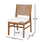 Christopher Knight Home Adair Modern 6-Piece Patio Concrete Terrazzo Dining Set with Wicker Dining Chairs
