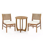 Christopher Knight Home Daisy 3 Piece Patio Rustic Acacia Wood Dining Set with Wicker Woven Chair