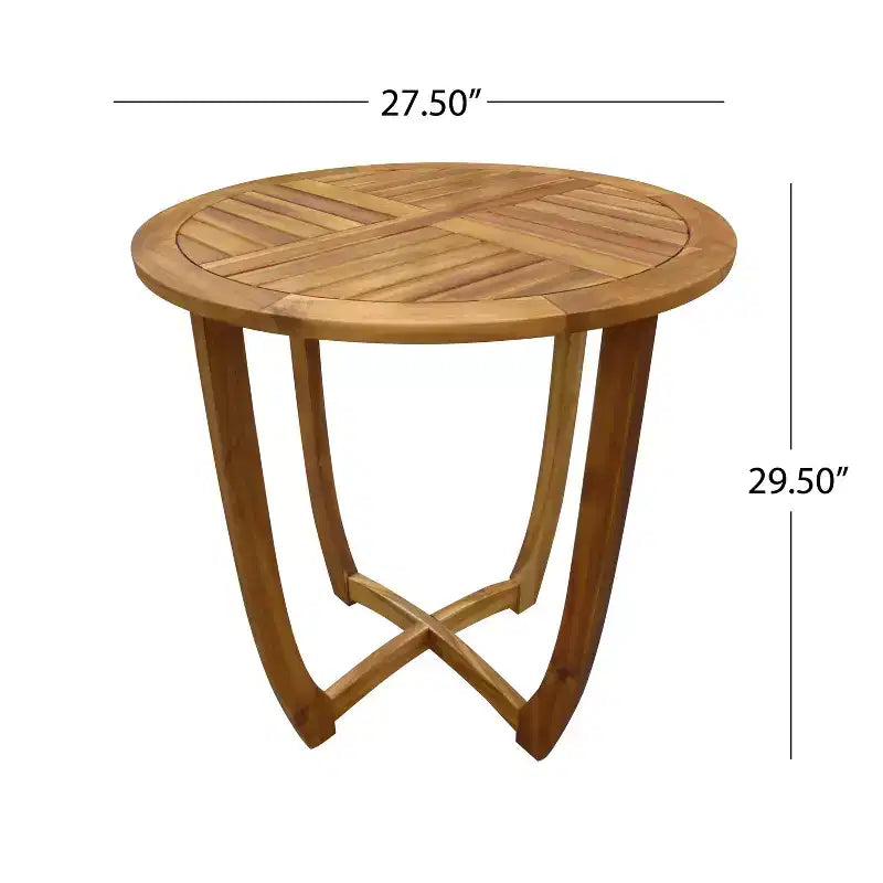 Christopher Knight Home Daisy 3 Piece Patio Rustic Acacia Wood Dining Set with Wicker Woven Chair
