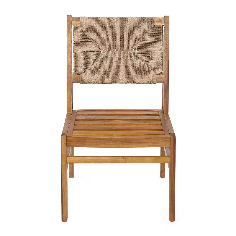 Christopher Knight Home Daisy 3 Piece Patio Rustic Acacia Wood Dining Set with Wicker Woven Chair