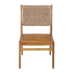 Christopher Knight Home Daisy 3 Piece Patio Rustic Acacia Wood Dining Set with Wicker Woven Chair