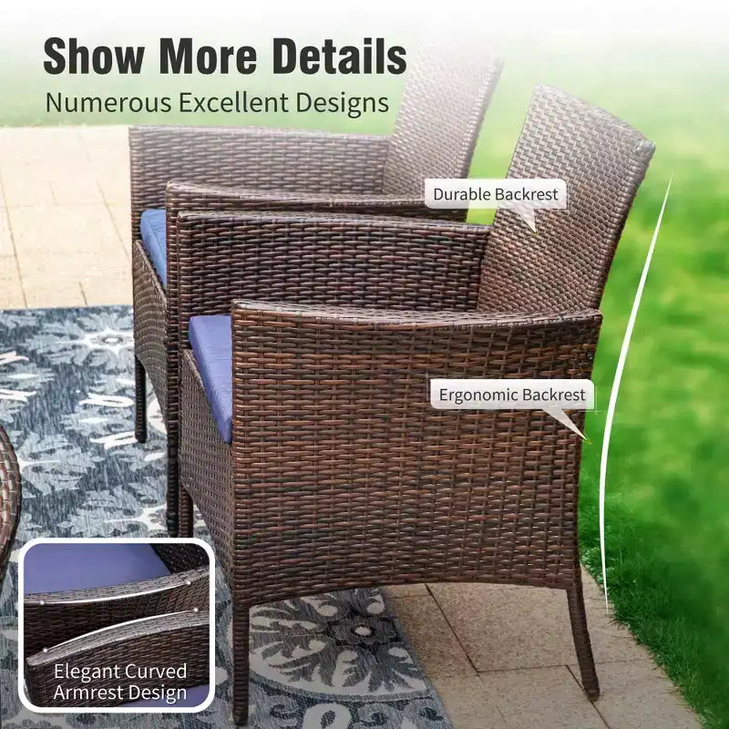 Captiva Designs 5pc Patio Dining Square Steel Fire Pit Table & Armrest Metal Frame Chairs