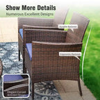 Captiva Designs 5pc Patio Dining Square Steel Fire Pit Table & Armrest Metal Frame Chairs