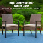 Captiva Designs Outdoor 9Pc Cast Aluminum Square Metal Dining Table with Umbrella Hole & Cushioned Wicker Rattan Chairs