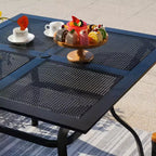 Captiva Designs 5pc Outdoor Patio Square Dining Steel Table & Swivel Sling Metal Chairs