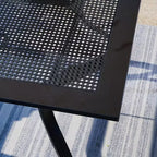 Captiva Designs 5pc Outdoor Patio Square Dining Steel Table & Swivel Sling Metal Chairs