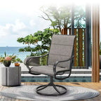 Captiva Designs 5pc Outdoor Patio Square Dining Steel Table & Swivel Sling Metal Chairs