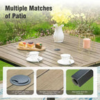 Captiva Designs 5pc Outdoor Patio Square Dining Steel Table & Swivel Sling Metal Chairs