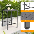 VINGLI 3-Piece Outdoor Bar Set, Aluminum Bar Height Table & 2 Chairs with Cushions, Counter Height Patio Furniture for Backyard, Poolside