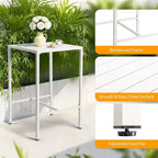 VINGLI 3-Piece Outdoor Bar Set, Aluminum Bar Height Table & 2 Chairs with Cushions, Counter Height Patio Furniture for Backyard, Poolside, Garden