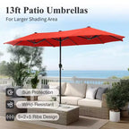 Captiva Designs 8pc Patio Dining Slat-top Steel Table & Aluminum Stackable Chairs & Market Umbrella
