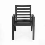 LesiureMod Chelsea 7 PCS Patio Dining Set - Outdoor Aluminum Dining Table with Umbrella Hole and Arm Chairs with Cushion