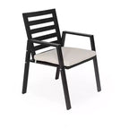 LesiureMod Chelsea 7 PCS Patio Dining Set - Outdoor Aluminum Dining Table with Umbrella Hole and Arm Chairs with Cushion