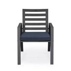 LesiureMod Chelsea 7 PCS Patio Dining Set - Outdoor Aluminum Dining Table with Umbrella Hole and Arm Chairs with Cushion