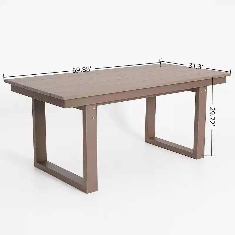 GDFStudio Luma Rustic 7 Piece Outdoor Dining Set