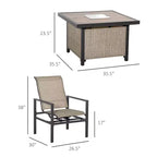 5 Piece Garden Patio Dining Set, Dinner Table with Built-in Ice Bucket Insert, 4 Rocking Chairs