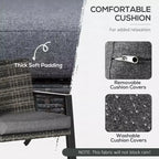 4 Piece Patio Furniture Set, 2 PE Wicker Chairs, Loveseat Sofa, Outdoor Coffee Table, Soft Cushions, Couch & Armchairs for Backyard, Garden