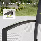 Captiva Designs 5pc Outdoor Patio Steel Dining Table & Metal Chairs with Stripe Back