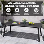Crestlive Products Aluminum Outdoor Dining sets Patio Dining Table with Classic Round Armchairs for 6-10 People Outside