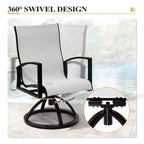 Crestlive Products Aluminum Outdoor Dining sets Patio Dining Table with Classic Semi-Round Armchairs for 6-10 People Outside