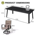 Crestlive Products Aluminum Outdoor Dining sets Patio Dining Table with Classic Semi-Round Armchairs for 6-10 People Outside