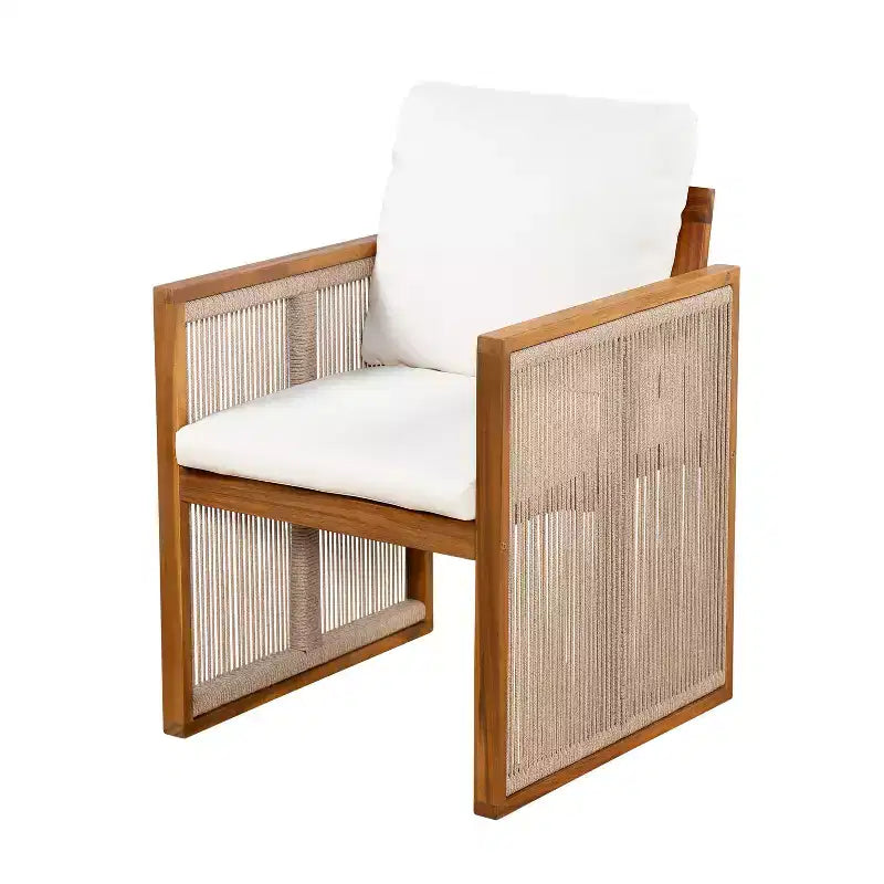 Christopher Knight Home Nori Modern 7 Piece Outdoor Acacia Wood Dining Set with Handwoven Cord