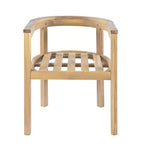 Christopher Knight Home Irene Rustic 9 Piece Outdoor Acacia Wood Dining Set with Curved Backrest Chairs and Cushions