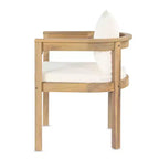 Christopher Knight Home Irene Rustic 9 Piece Outdoor Acacia Wood Dining Set with Curved Backrest Chairs and Cushions