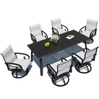 Crestlive Products Aluminum Outdoor Dining sets Patio Dining Table with Ergonomic Armchairs for 6-10 People