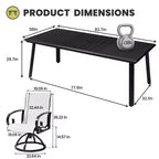 Crestlive Products Aluminum Outdoor Dining sets Patio Dining Table with Ergonomic Armchairs for 6-10 People