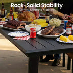 Crestlive Products Aluminum Outdoor Dining sets Patio Dining Table with Ergonomic Armchairs for 6-10 People