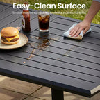 Crestlive Products Aluminum Outdoor Dining sets Patio Dining Table with Ergonomic Armchairs for 6-10 People