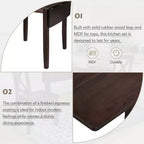 MAYEERTY 3-Piece Wood Drop Leaf Dining Table Set, 2 X-back Chairs Breakfast Nook Table for Small Places, Espresso