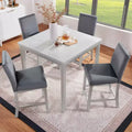 MAYEERTY 5-Piece Counter Height Table Set, Wooden Table & 4 Upholstered Chairs