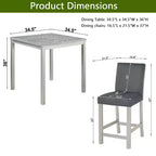 MAYEERTY 5-Piece Counter Height Table Set, Wooden Table & 4 Upholstered Chairs